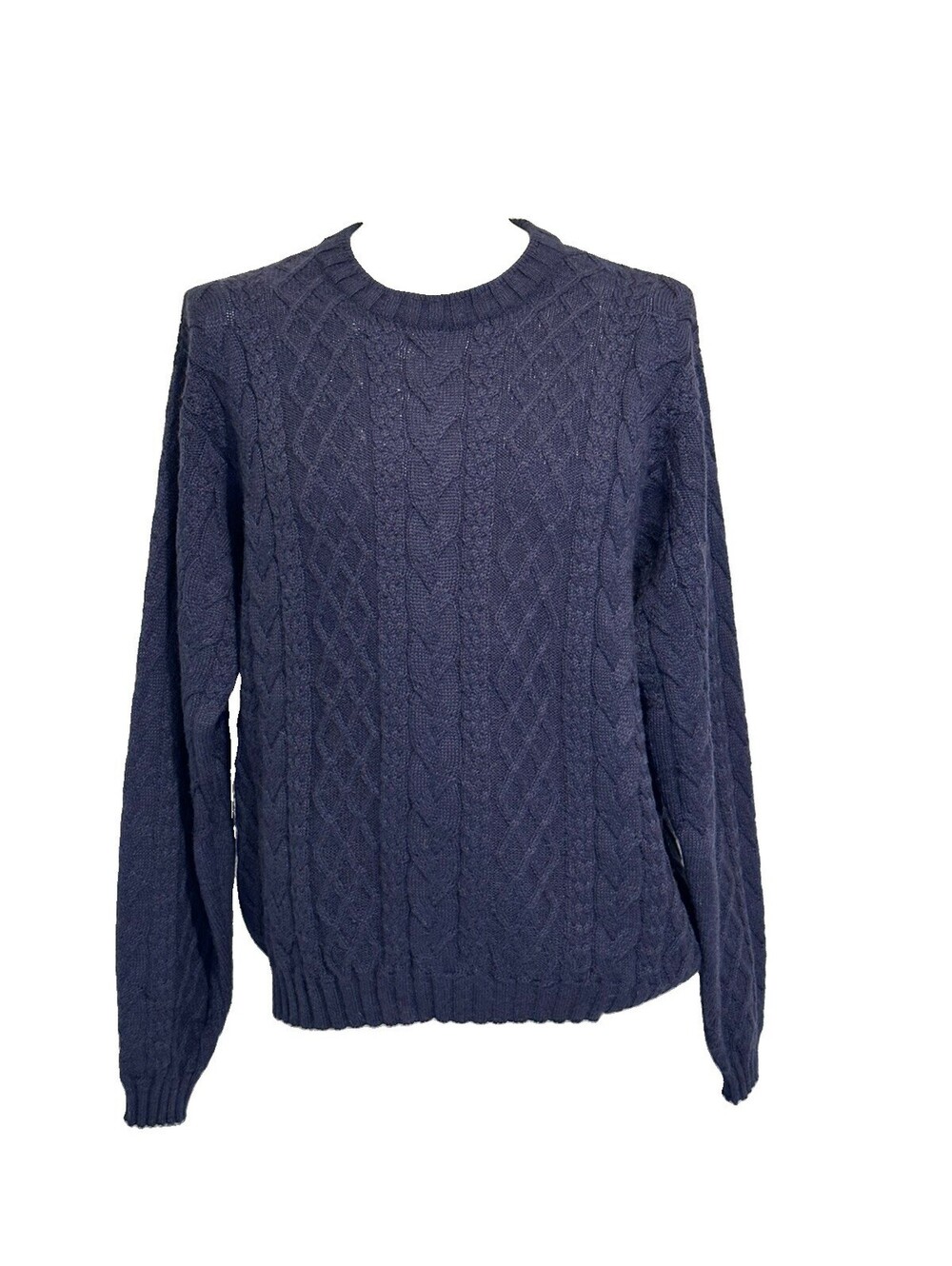 ALPACA 111, NAVY BLUE MEN'S SWEATER, 100% BABY ALPACA MADE IN PERU- Size Large